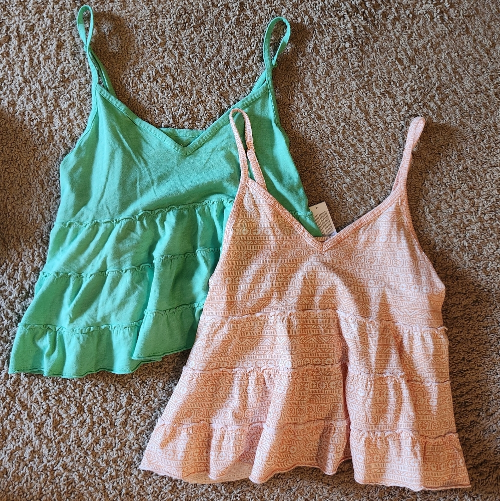 American Eagle Bundle Of NWT Ruffled Swing Camis